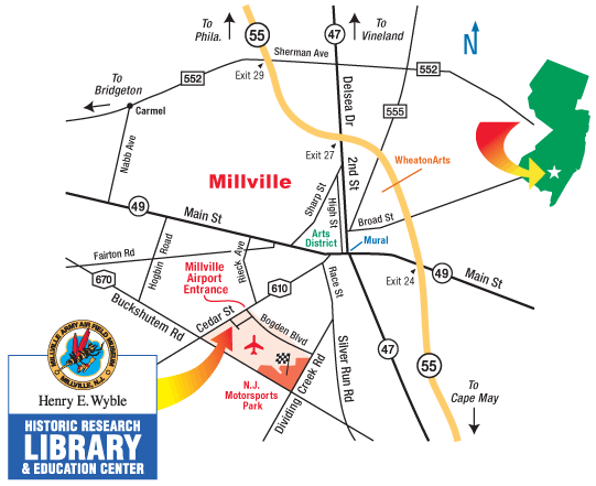 Map of the Millville Airport Area